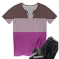 thumbnail image 5 of IROINNID Women's Printed Button Detail Round Neck Blouse Short Sleeve Casual Tops Summer Fashion Trendy Tees(Hot Pink,), 5 of 5