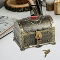 thumbnail image 6 of Kuntesetty Adventure Treasure Chest Pirate Treasure Chest Props Jewelry Box Multifunctional Bronze, 6 of 9