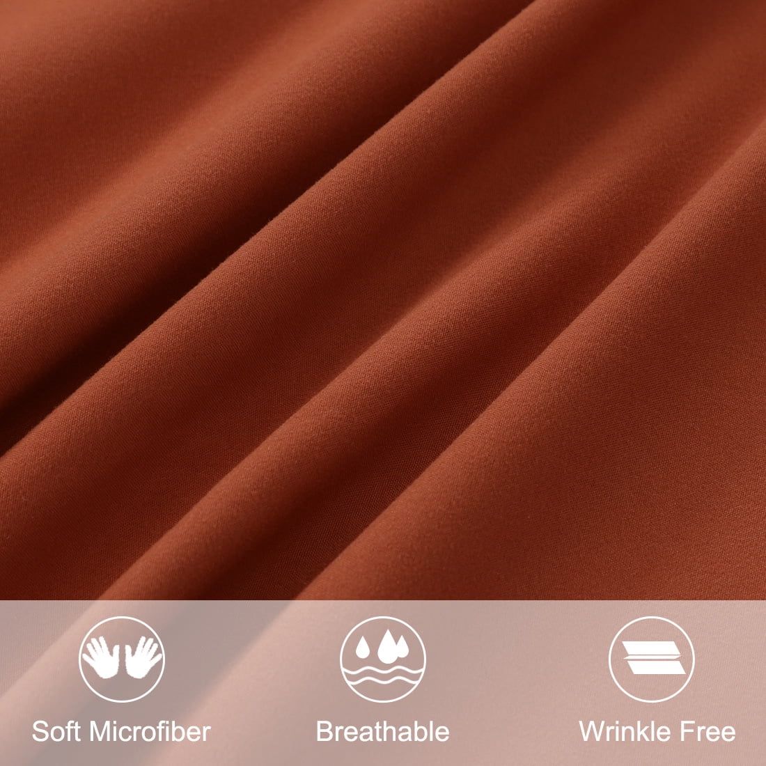 Unique Bargains 2-Pack Envelope Closure Pillow Sham Queen Rust