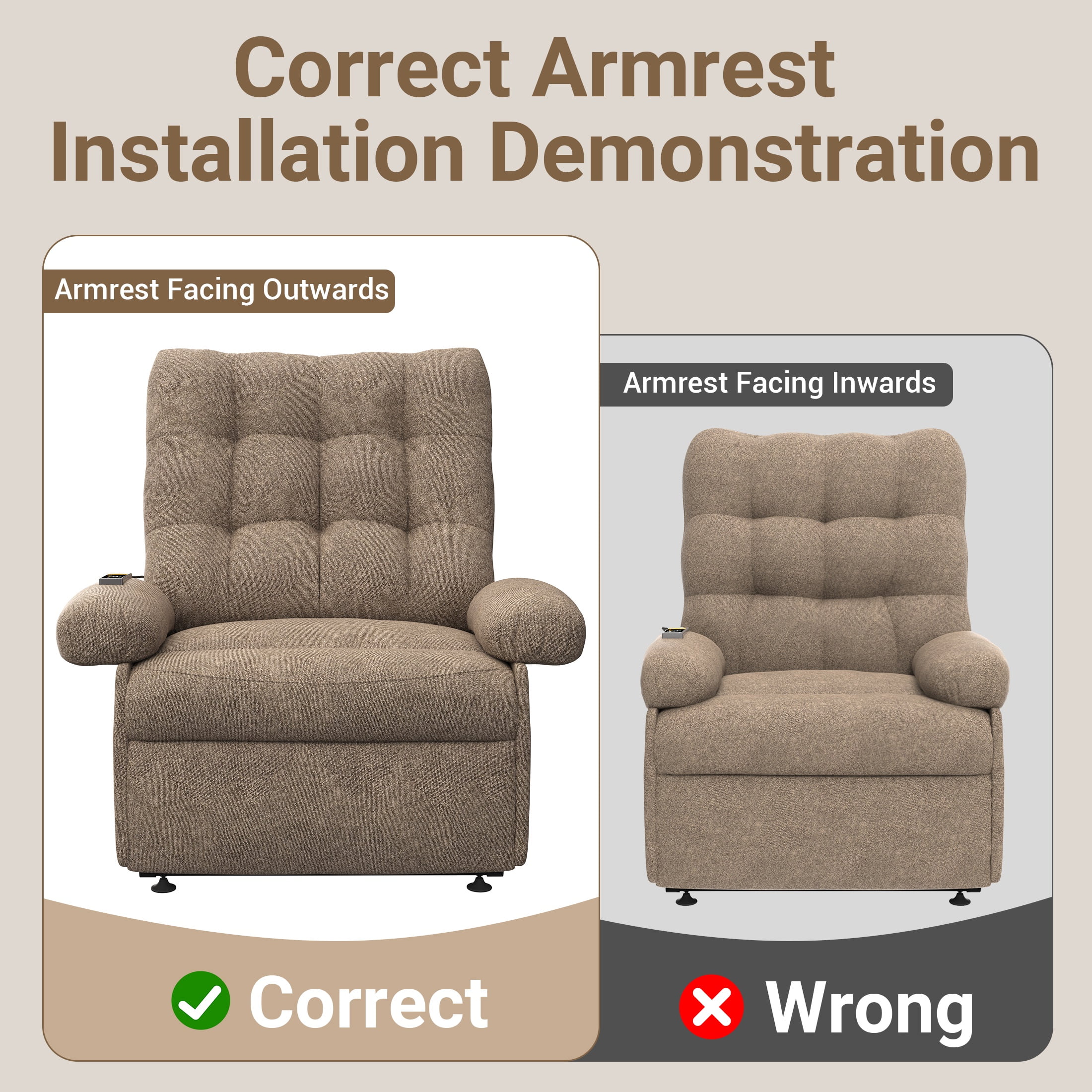 UHOMEPRO Small Electric Recliner Chair for Seniors, Compact Recliner for Small Spaces with Wider Seat Comfort, Easy Remote Control, Adjustable Backrest & Footrest