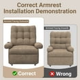 thumbnail image 6 of Electric Power Lift Recliner Chair with 3 Independent Motors, UHOMEPRO Easy Stand Assist Recliner for Elderly Adults, Comfortable Living Room Chair, Dark Dark Brown, 6 of 14
