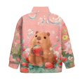 thumbnail image 6 of Xoenoiee Guinea Pig Strawberry Flower Print Girls Fall Sweatshirt Casual Half Zip Pullover Loose Long Sleeve Tops Lightweight Tunic Tops Activewear，Size 5-6 Years, 6 of 7