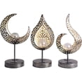 thumbnail image 6 of LINLIN Solar Table Lights Moon Shape Crackle Glass Globe Antique Metal Table Lamp Warm White Lights,Outdoor Waterproof for Lawn Patio Yard Wedding Party Decorations Light, 6 of 6