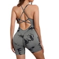 thumbnail image 6 of ZACPNCV Womens Tie Dye Yoga Bodysuit Removable Pads Cross Back Straps Breathable Shaping Casual Activewear Jumpsuit, 6 of 6