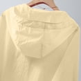 thumbnail image 4 of MORESEC Women's Plus Size Summer Fall Windbreaker Jackets Solid Casual Loose Thin Outerwear Lightweight Travel Beach Tops, Yellow 3XL, 4 of 9