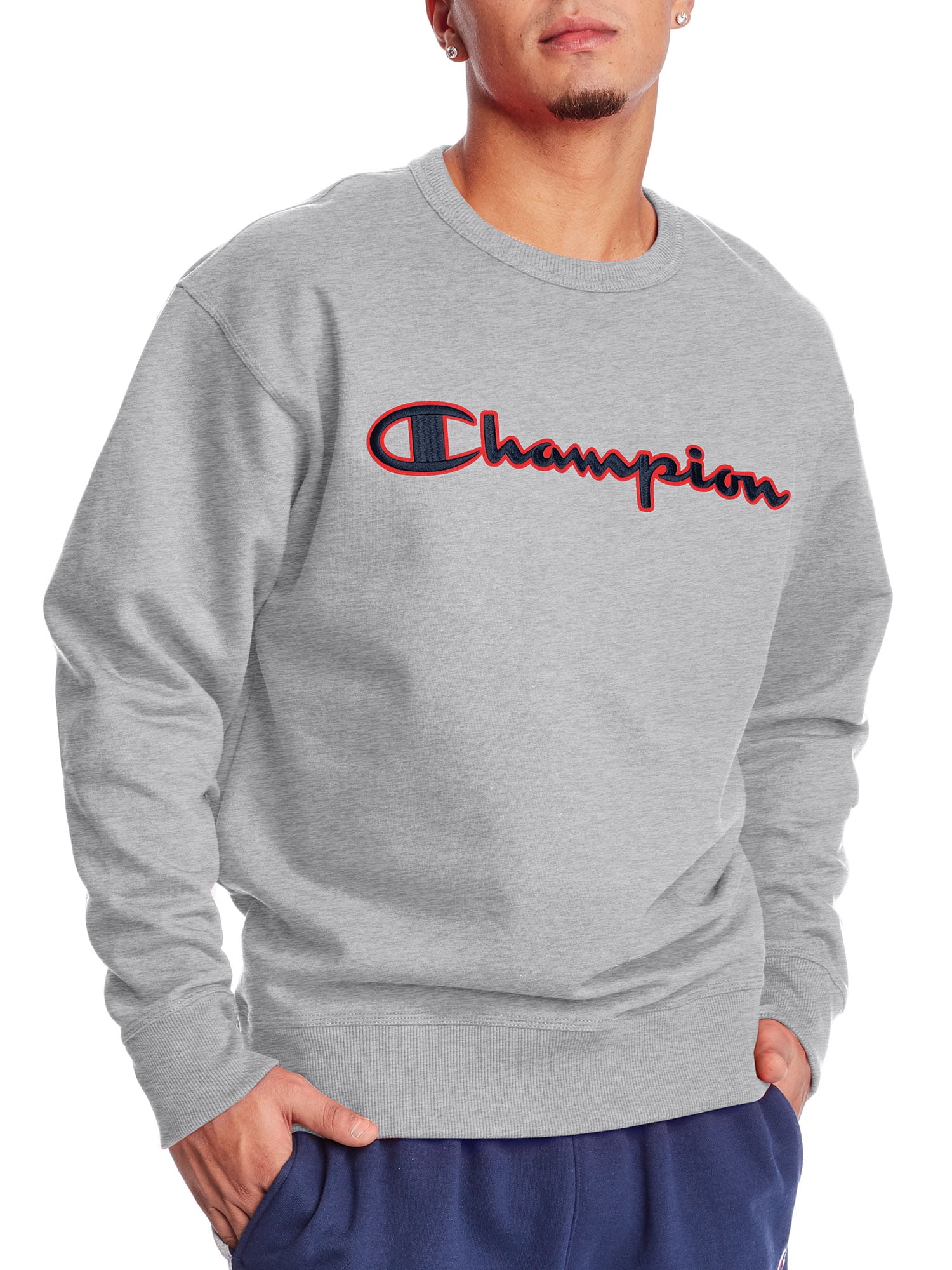Champion - Champion Men's Powerblend Applique Crew - Walmart.com ...