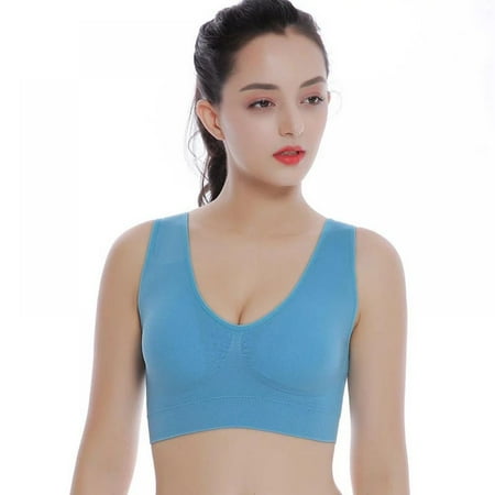 

Sports Bras for Women Plus Size Crop Tops Gym Wirefree Padded Yoga Bra Athletic Fitness Workout Tops