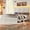 White, variant on Queen Size Farmhouse Platform Bed with LED Headboard & Charging Station, Wood Frame, Brown