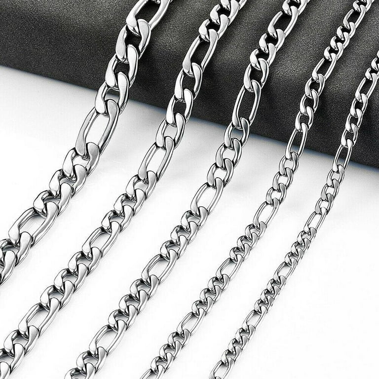 Cadena Figaro de plata Collar de cadena para hombre Cadenas de acero  inoxidable para hombre Collar d Xemadio WMCH-198