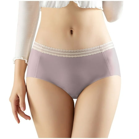 ameIAEA Women s Ice Silk Seamless Underwear Breathable No Show Comfy Panties Solid Color Stretch Briefs