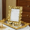 thumbnail image 2 of Vintage Gold Picture Frame 6 x 4 inch, Gold Ornate Leaf Textured Hand-Crafted Resin with Glass Front Antique Photo Frame for Home Hotel Decor Table Top Jewelry Display Shooting Photo Props, 2 of 7