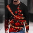 thumbnail image 1 of Nouveau T-shirt à Manches Longues Imprimé Numérique pour Hommes Automne Décontracté Col Rond Noël, 1 of 5