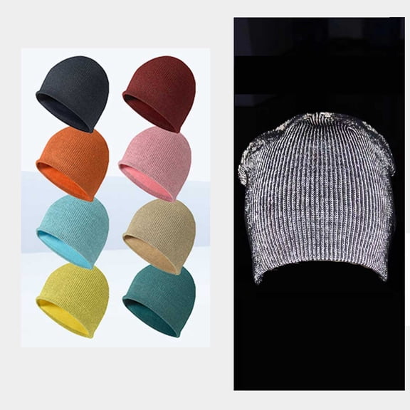 Helii Beanie Reflective Knit Warm Stretchy Night Running Sports Unisex