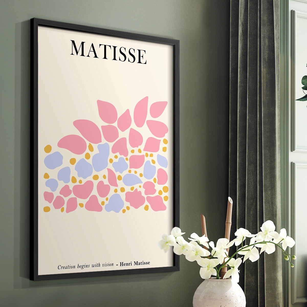 Matisse CDLXXXII in Black Solid Wood Framed Print No Nail Hanging
