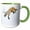 Green/White, variant on 3drose, Usa, Wy, Yellowstone. Red Fox Leaping Through the Snow After Rodent., 11oz Mug