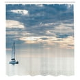 thumbnail image 3 of Ambesonne Nautical Shower Curtain, Sailing Yacht Sunset, 69"Wx75"L, Blue, 3 of 5