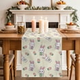 thumbnail image 2 of Table Runner - 72 Inch Long, Easter Bunny Kitchen Dining Table Runner Dresser Scarves, Eggs Lovely Rabbits Spring Tulips Floral Yellow Farmhouse Decor for Coffee Tables Wedding Party Banquet, 2 of 8