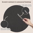 thumbnail image 4 of Hawsaiy 5-Piece Dining Table Set for 4, 47" Round Dining Table Set with 4 Upholstered Dining Chairs, Modern Farmhouse Table Set for Dining Room (Black+Dark Gray), 4 of 9