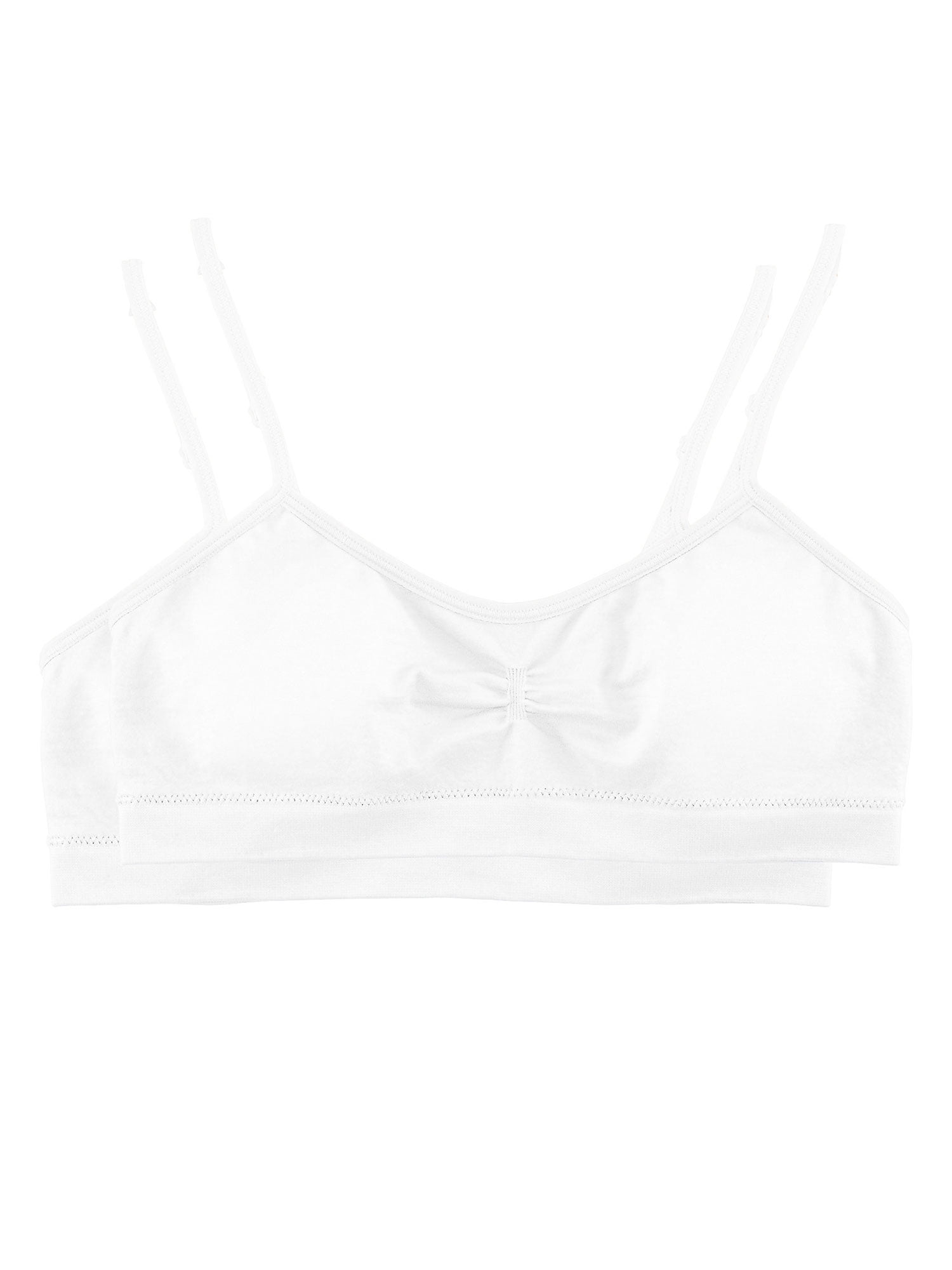 Hanes Girls Seamless Ruched Bra, 2-Pack, Sizes (S-XXL)