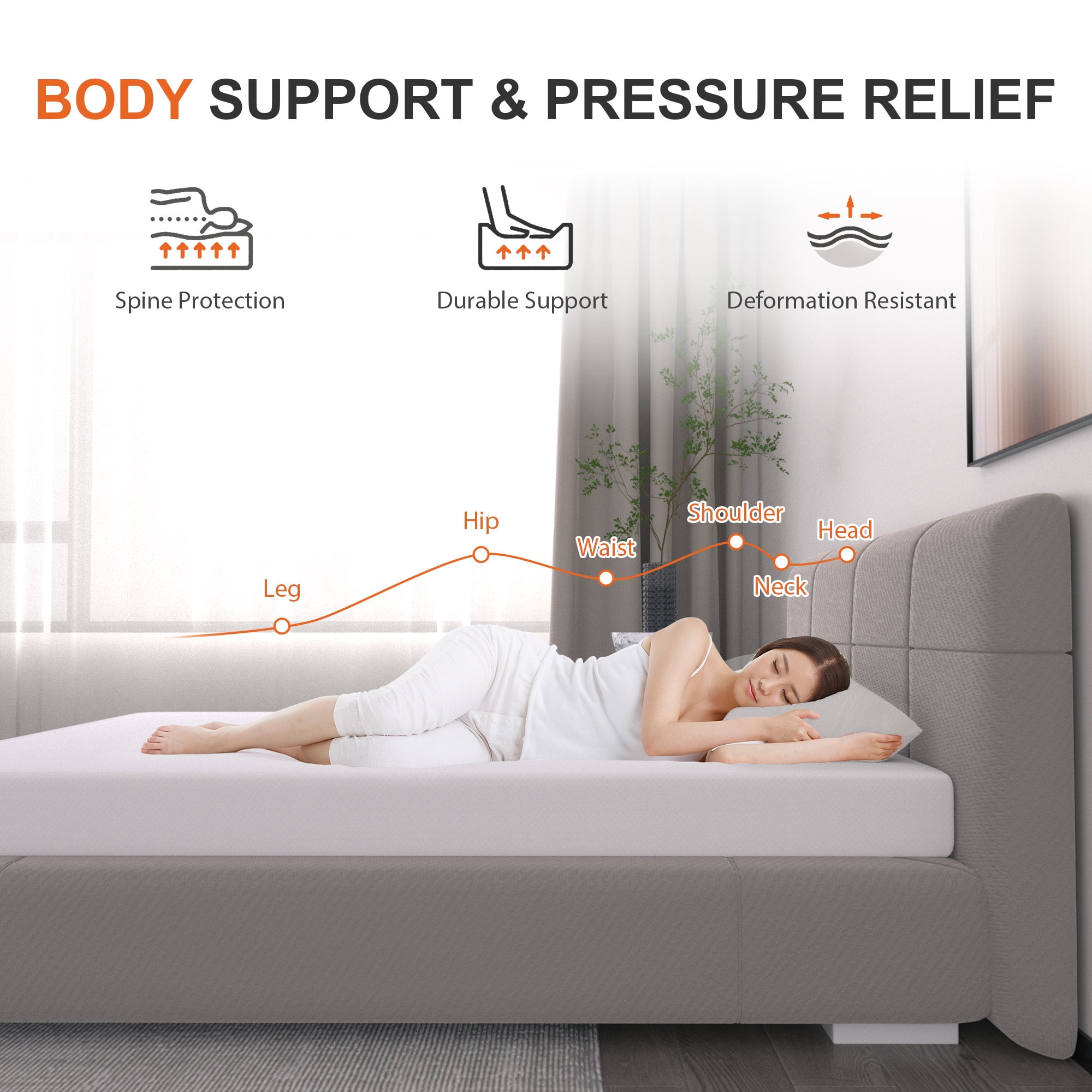 YRLLENSDAN Twin XL Mattress 5 inch Gel Memory Foam Mattress in a Box Medium Firm Mattress Fiberglass Free CertiPUR-US Certified Bunk Beds Mattress Toddler Mattress