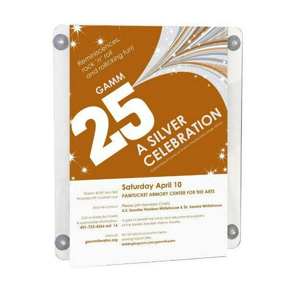 11"w x 17"h Acrylic Clear Sign Holder, Portrait use