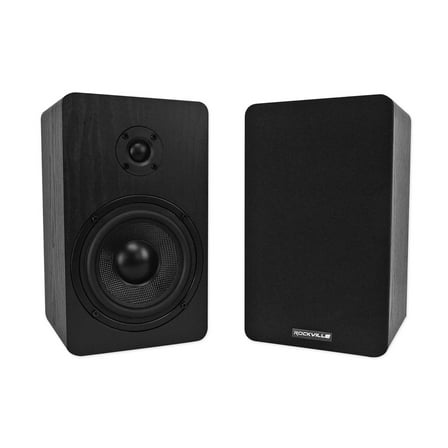 Pair Rockville RockShelf 54B 360w Black 5.25" Home Theater Bookshelf Speakers/4 Ohm
