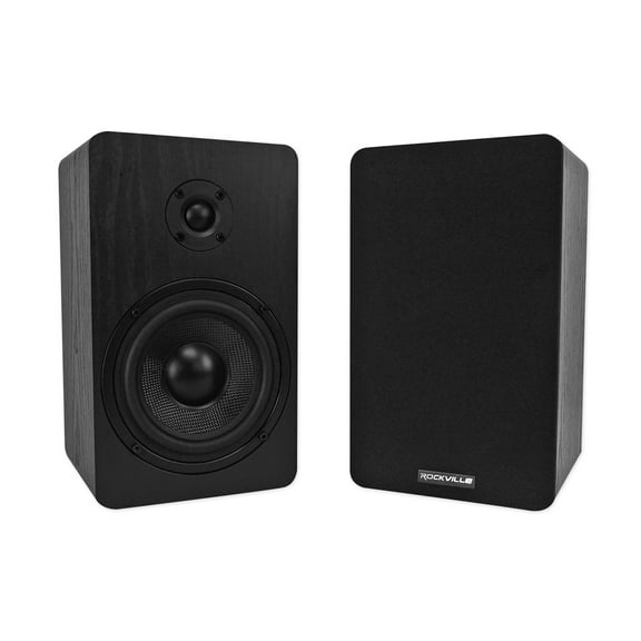 Pair Rockville RockShelf 54B 360w Black 5.25" Home Theater Bookshelf Speakers/4 Ohm