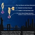 thumbnail image 2 of Gem Stone King 14K Yellow Gold Purple Amethyst and Lab Grown Diamond Earrings for Women | 0.71 Cttw | Gemstone February Birthstone | Round 4.5MM, 2 of 6