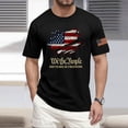 thumbnail image 2 of Hogleaql 250th Anniversary Tops, Men's Patriotic Short Sleeve Crew Neck American Flag Tee Dressy Independence Day Loose Tshirt Black 4XL, 2 of 4