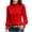 Red, variant on Dpjklzsn Women's Viscose Ruffle Collar Blouse, Long Sleeve Button Front Office Shirt with Ruffle Cuffs