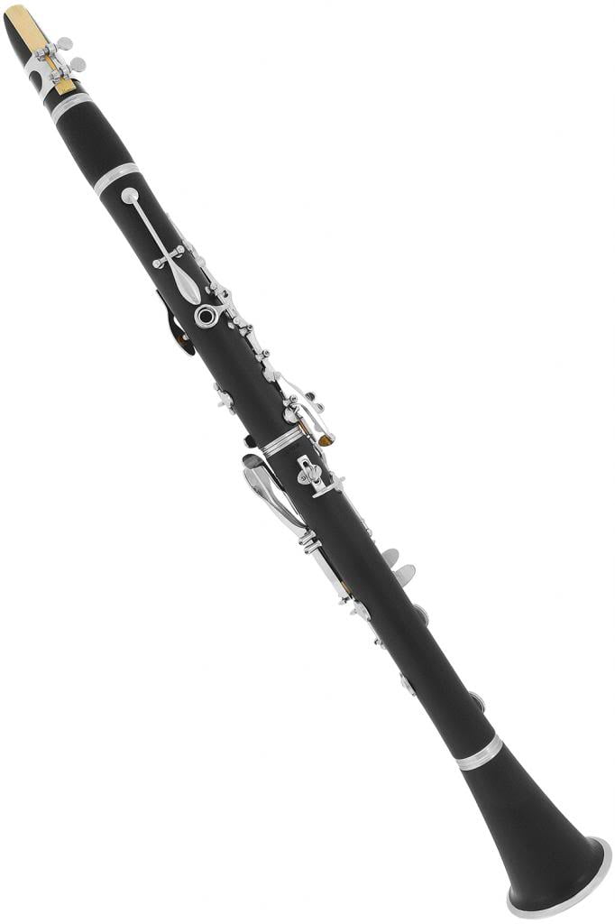 Lazarro 150-BK Clarinet Black Ebonite Silver Keys Bb B flat,Extra 11  Reeds,Case,Care Kit