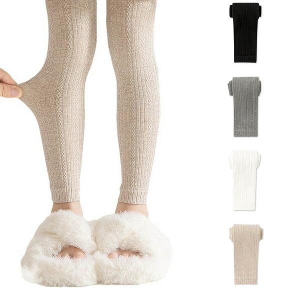 Avtoify Girls Leggings Causal, Girls Pants Dressy, Children's Solid Color Winter Underwear Knitted Tights Vertical Striped Tights