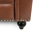thumbnail image 6 of Noble House Torrens Standard Faux Leather Tufted Recliner, Cognac Brown, 6 of 9