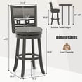 thumbnail image 3 of Costway 30.5" Upholstered Bar Stool Set of 4 with Wooden Frame Swivel Seat Footrest for Pub, 3 of 8