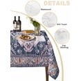 thumbnail image 2 of Orange Blue Boho Table Cloth, Ethnic Geometric Middle Century Art Waterproof Tablecloth for Rectangle Tables, Reusable Washable Fabric Table Cover for Restaurant Kitchen Dining Tables 52"x70", 2 of 6