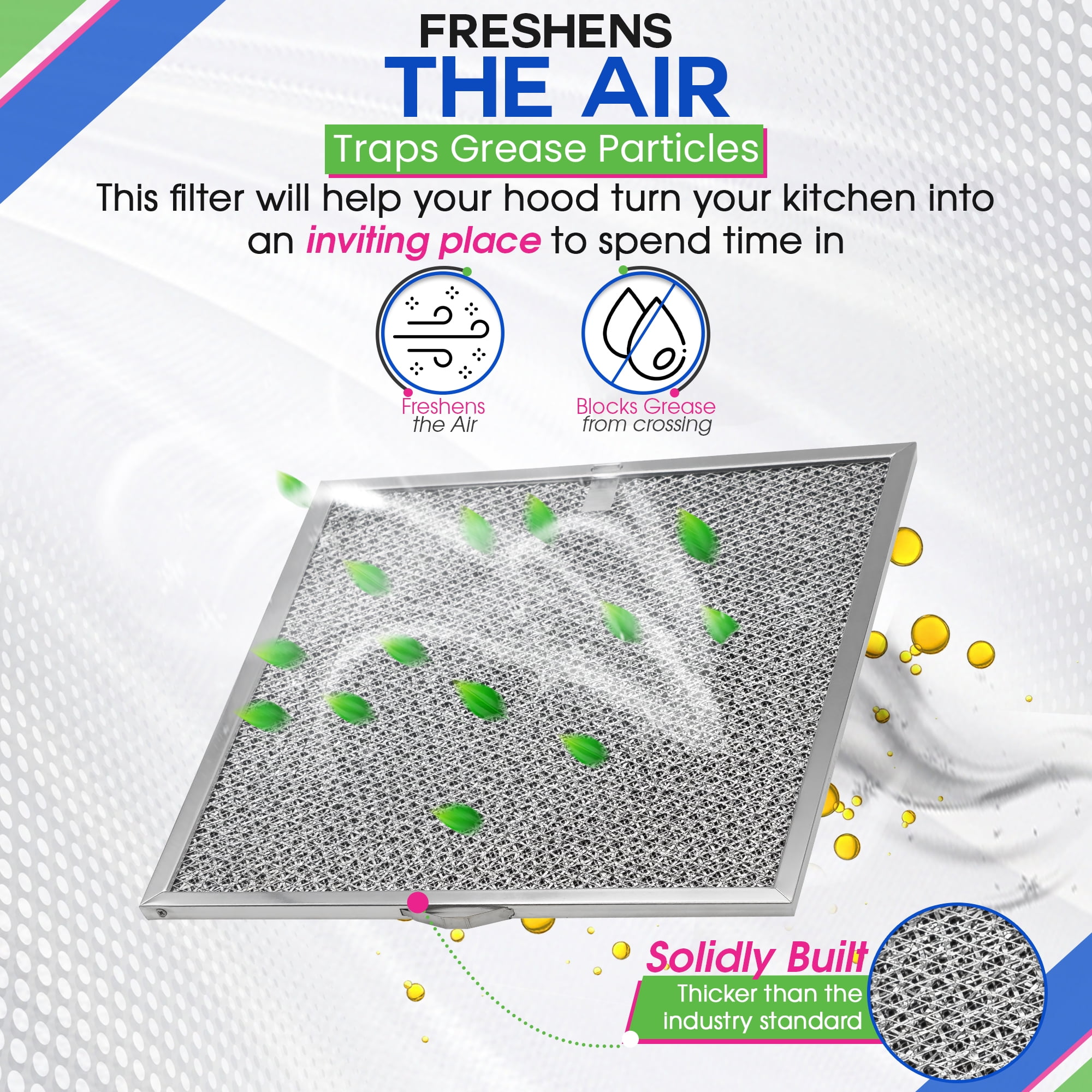 Range Hood Filter Replacement 11.6” x 11.2” BPQTF S99010317 Broan Charcoal Grease Filter Combo - Ductless Stove Vent Filter - Metal Mesh Blocks Grease and Carbon Filters Kitchen Oven Air  (1-Pack)