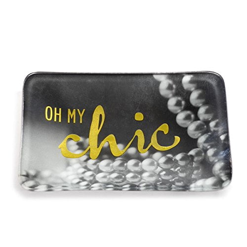 DEMDACO Oh My Chic Glass Trinket Tray