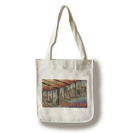 Greetings from Ann Arbor, Michigan (100% Cotton Tote Bag -