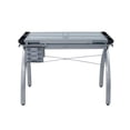 thumbnail image 6 of Studio Design Futura Craft Station Tempered Silver Blue Glass Drawing Table, 6 of 9