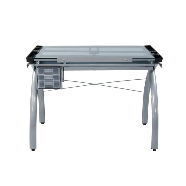 Studio Designs Futura Metal and Glass Drafting Table for Drawing and