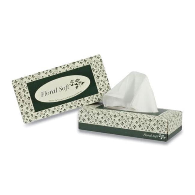 Floral Soft White Facial Tissue 2 Ply 8.5 x F100