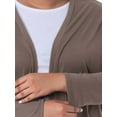 thumbnail image 5 of Wright's Women's Plus Size Long Sleeve Open Front Pocket Jersey Duster Cardigan, 1X-5X, 5 of 7