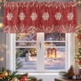 thumbnail image 5 of Vintage Red Winter Snowflakes Valances for Windows, 54 x 18in, Plant Pine Branch Minimalist Rod Pocket Kitchen Valance Curtain Light Filtering Window Treatments for Living Room Bedroom, 1 Panel, 5 of 7