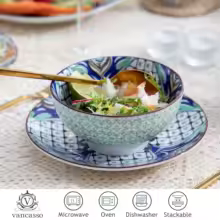 thumbnail image 3 of 16-Piece Moroccan Colorful Porcelain Dinnerware Set, Round Dinner Set for 4, Vibrant Tableware, 3 of 8
