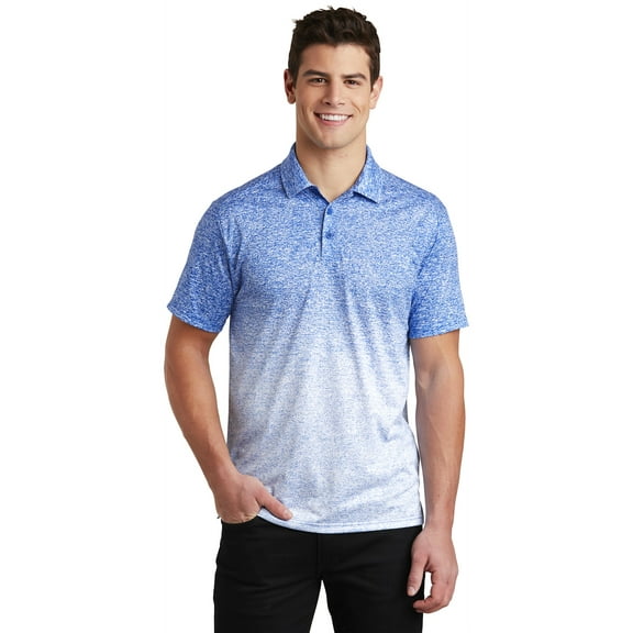 Sport Tek Men Male Shirt Collar Polo White/Tr Royal X-Large