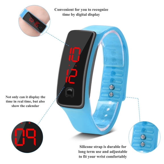 Reloj LED Deportivo Con Correa De Silicona, Esfera Digital De 12 Horas, Reloj De Pulsera Con Pantalla Electrónica Para Deportes, Correr De Noche, Ropa Informal