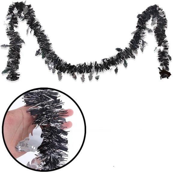 PBAZIH Halloween Foil Fringe Streamers, Metallic Party Decorations, Easy Peel-and-Stick Installation, Versatile for Doors and Walls, Perfect for Spooky Events and Celebrations