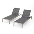 thumbnail image 2 of Noble House Cape Corail Gris Foncé Chaise Longue Extérieure en Maille (Ensemble de 2), 2 of 36