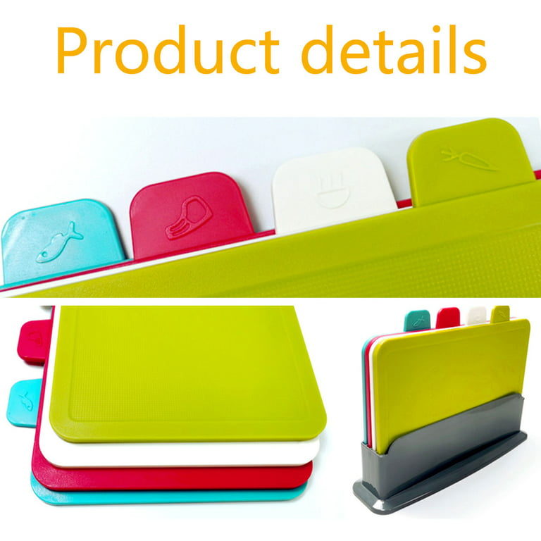 4pcs Color-Coded Cutting Board Set with Holder - Non-Slip, Dishwasher Safe,  Easy to Clean - Perfect for Kitchen Chopping and Food Preparation