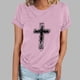 thumbnail image 1 of Fiudx Camisas para Mujer Camiseta Informal de Manga Corta con Cuello Redondo Estampada para Mujer, 1 of 4